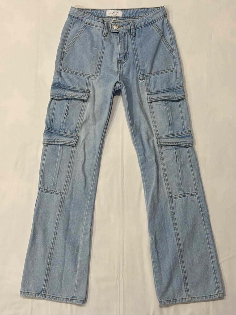 Sweethearts Los Angeles Denim Cargo Jeans Wide Leg Baggy Y2K Skater Size 1